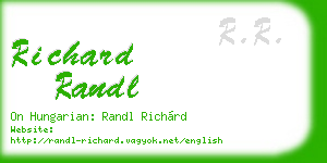richard randl business card